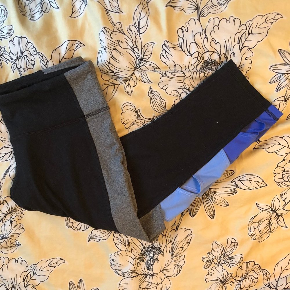 Champion Ombre Blue Cutout Crop Leggings - L